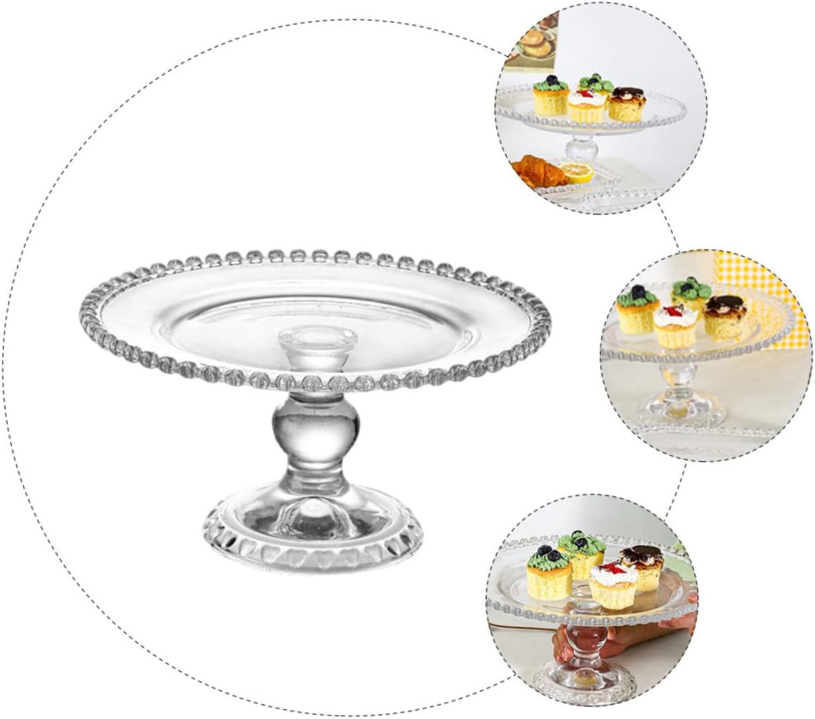 Glistening Brilliance: Transparent Glass Pedestal Fruit Bowl, Showcasing Elegant Taste