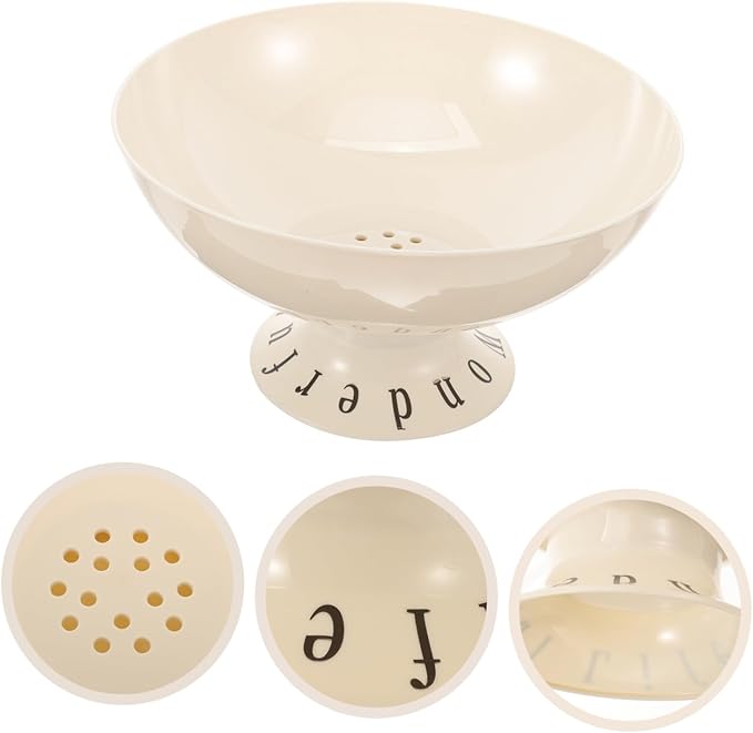 Simple Style: Off - white Ceramic Pedestal Fruit Bowl, Decorate Quality Life