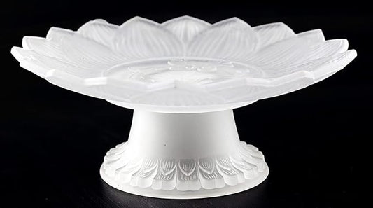 Lotus-Shaped Fruit Tray – 7 Inch Raised Pedestal Offering Plate for Fruits, Snacks, Home Decor or Spiritual Use
