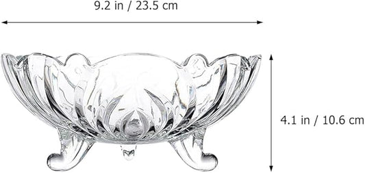 Brilliant Crystal Rhythm: Transparent Glass Lotus - shaped Fruit Bowl - Illuminate Home Refinement