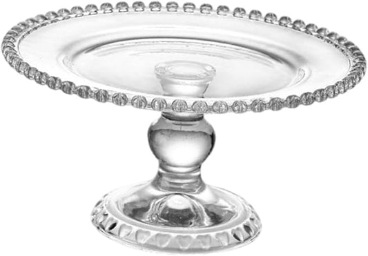 Glistening Brilliance: Transparent Glass Pedestal Fruit Bowl, Showcasing Elegant Taste