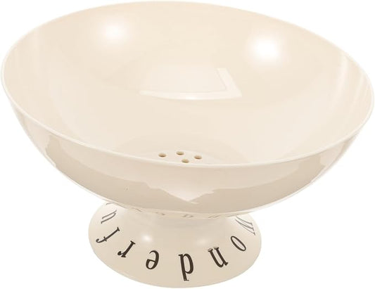 Simple Style: Off - white Ceramic Pedestal Fruit Bowl, Decorate Quality Life