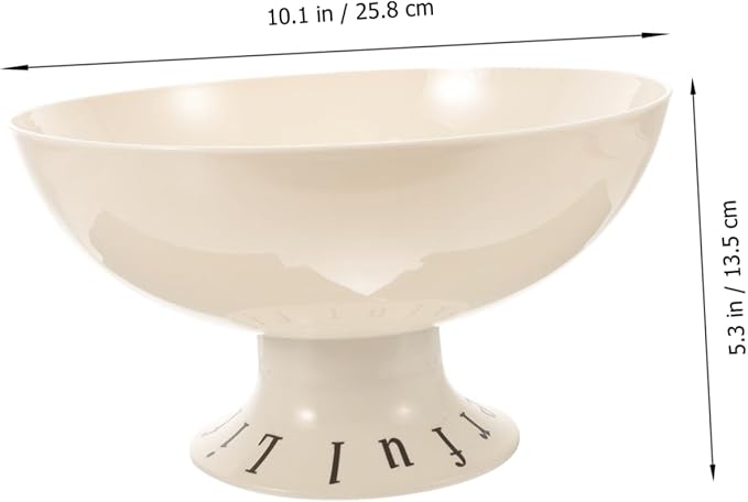 Simple Style: Off - white Ceramic Pedestal Fruit Bowl, Decorate Quality Life