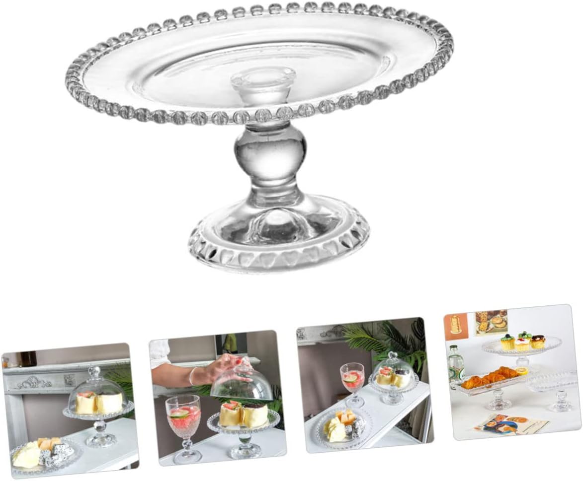 Glistening Brilliance: Transparent Glass Pedestal Fruit Bowl, Showcasing Elegant Taste