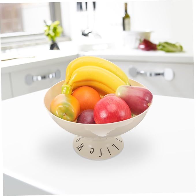 Simple Style: Off - white Ceramic Pedestal Fruit Bowl, Decorate Quality Life
