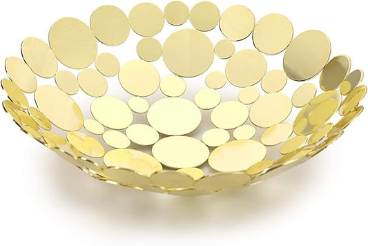 Luxury - style Golden Circular - spliced Fruit Bowl - The Focal Point of Home Aesthetics