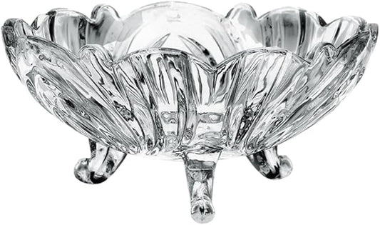 Brilliant Crystal Rhythm: Transparent Glass Lotus - shaped Fruit Bowl - Illuminate Home Refinement