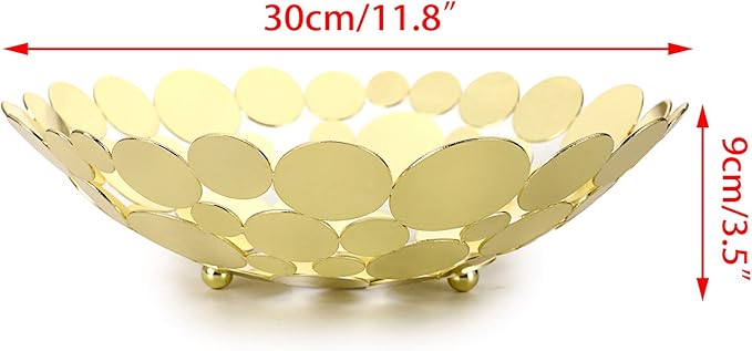 Luxury - style Golden Circular - spliced Fruit Bowl - The Focal Point of Home Aesthetics