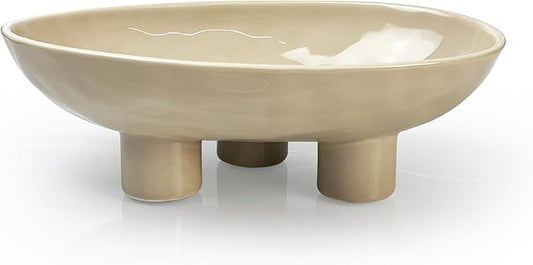 Simple and Elegant: Beige Three - legged Ceramic Fruit Bowl, Interpreting the Aesthetics of Life