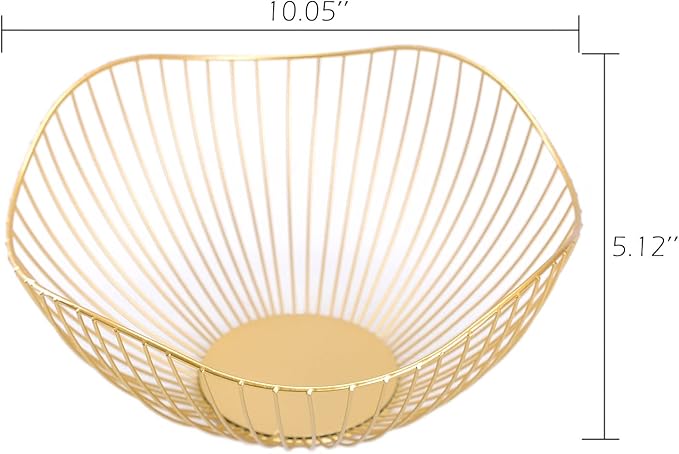 Luxury - style Golden Iron Fruit Basket, Decorate Your Quality Life