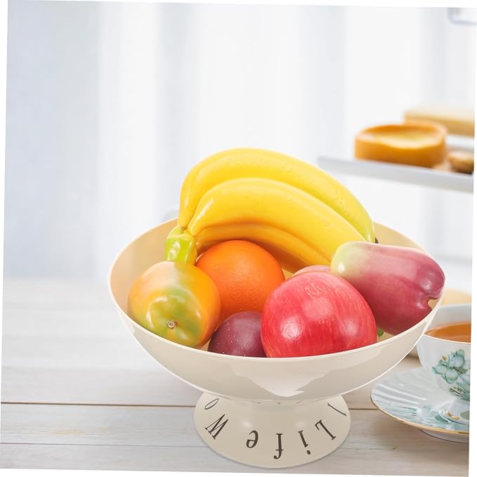 Simple Style: Off - white Ceramic Pedestal Fruit Bowl, Decorate Quality Life