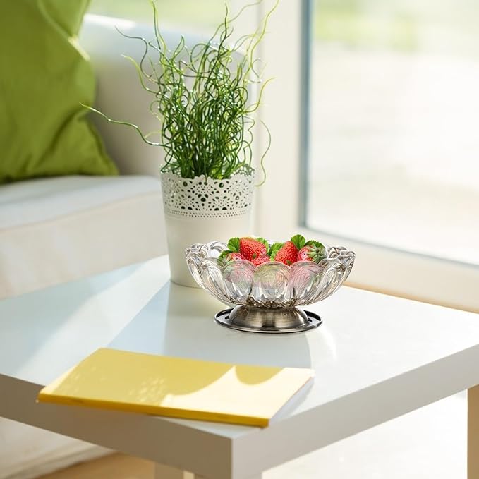 Brilliant Crystal - cut Glass Fruit Bowl - A Shining Embellishment for Refined Living