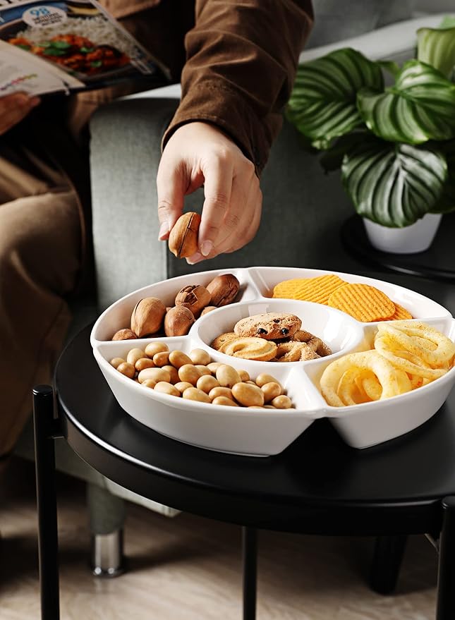 Minimalist - style White Divided Fruit Plate - A New Paragon of Storage Aesthetics