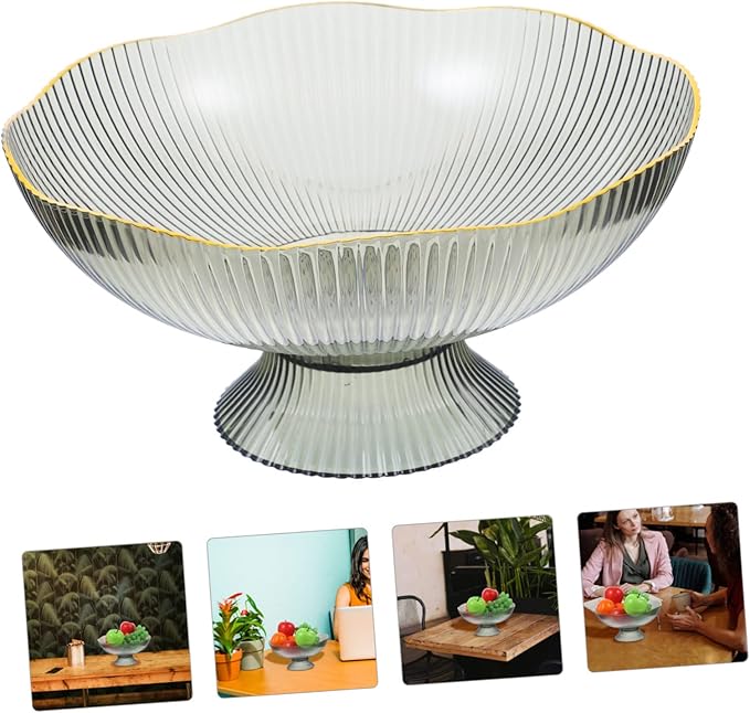 Glistening Elegance: Glass Pedestal Fruit Bowl, Interpreting Exquisite Home Ambiance