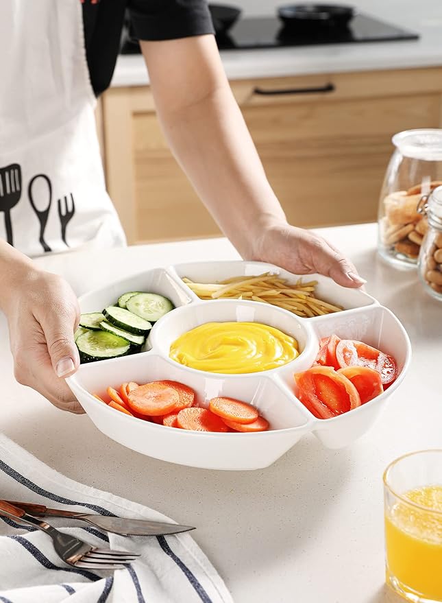 Minimalist - style White Divided Fruit Plate - A New Paragon of Storage Aesthetics