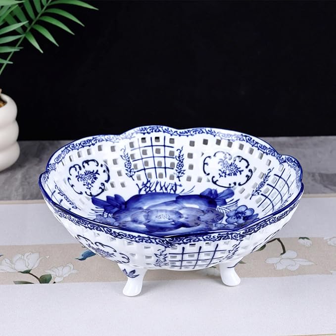 Chinese Classical - style Celadon Hollowed - out Fruit Plate - A Choice for Elegant Living