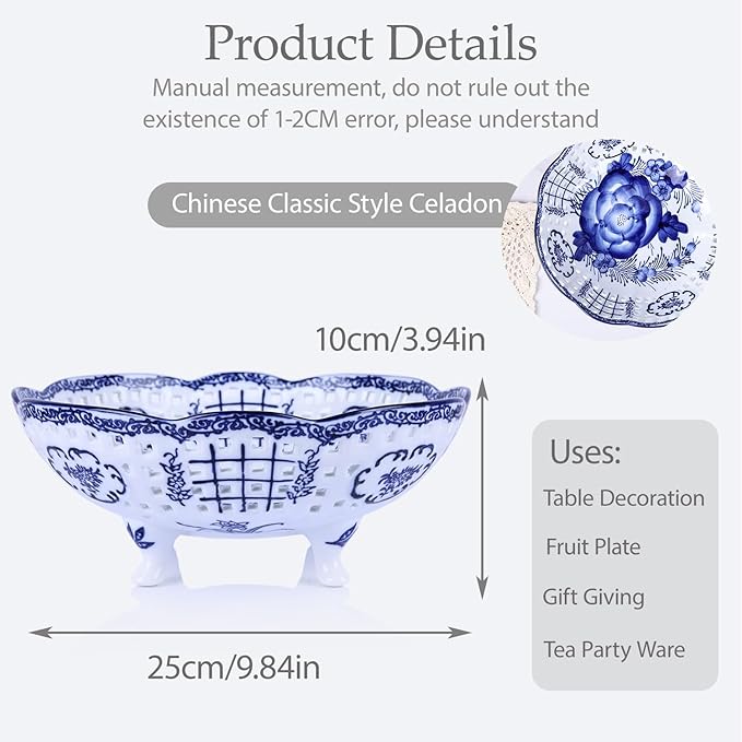 Chinese Classical - style Celadon Hollowed - out Fruit Plate - A Choice for Elegant Living